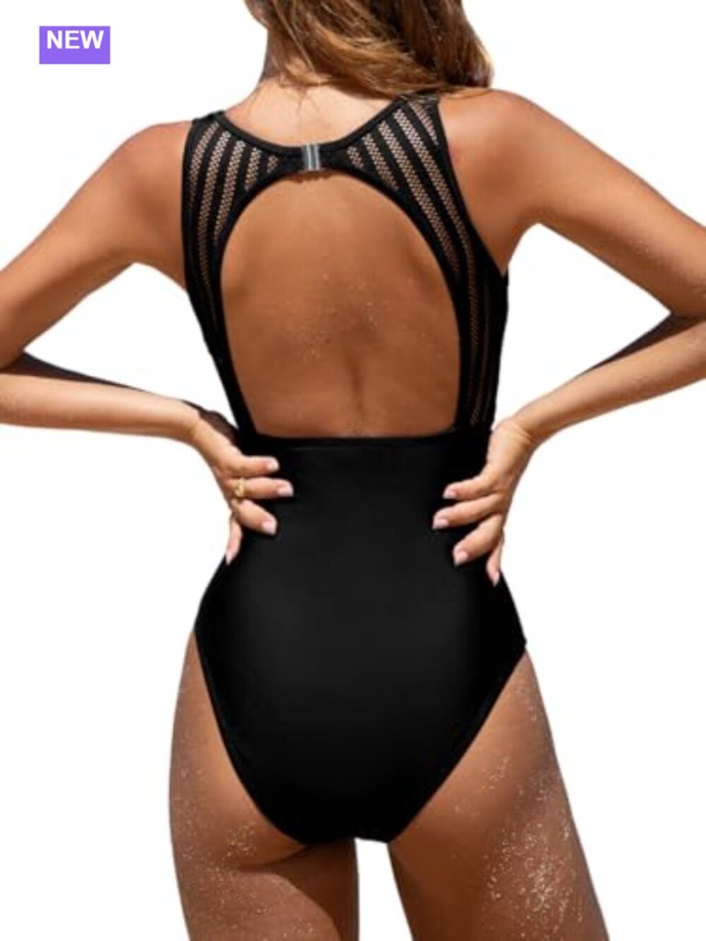CUPSHE One Piece Swimsuit Tummy Control High Neck Backless Bathing Suit